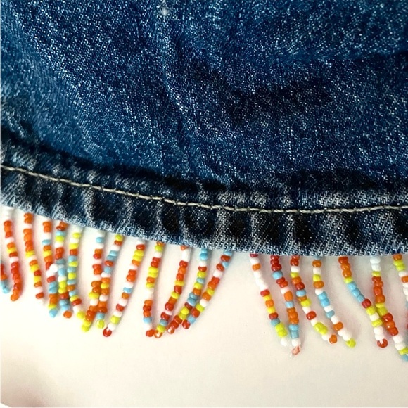 Vintage 70s trim multicolor beads front 1” length 2 yards ribbon - Picture 2 of 12